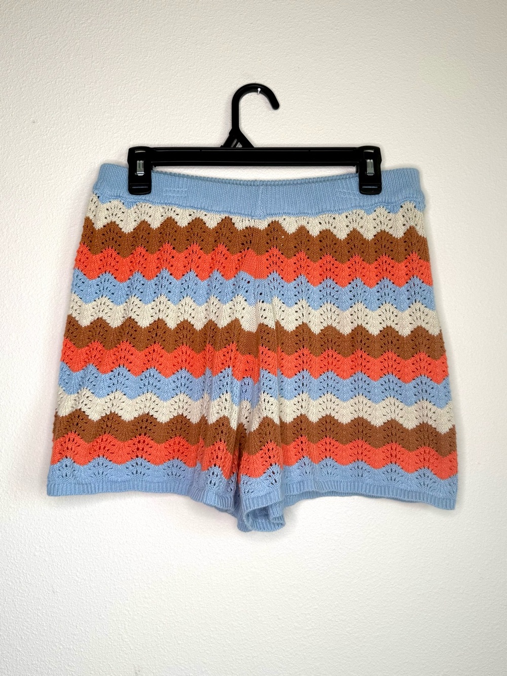 Rip Curl Women's Santorini Sun Crochet Shorts Striped Crochet Knit High-Waist - Picture 6 of 6